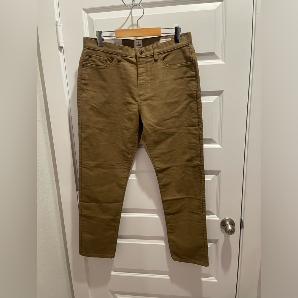 NWT Flint and Tinder Mens 365 Tapered Fit Pants Organic Cotton 34 x 30